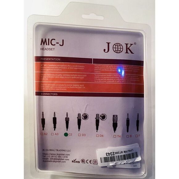 Professional Headset/Headworn Microphone JK MIC-J 071S Compatible with Sennhe... - Picture 2 of 4